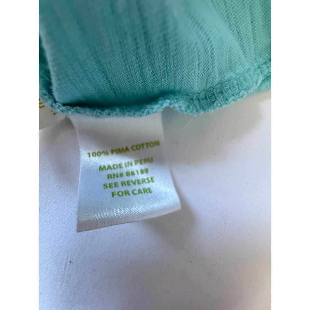 Lilly Pulitzer Womens Large Aqua Sleeveless Tank Top Smocked Yoke Henley Casual - Picture 8 of 12